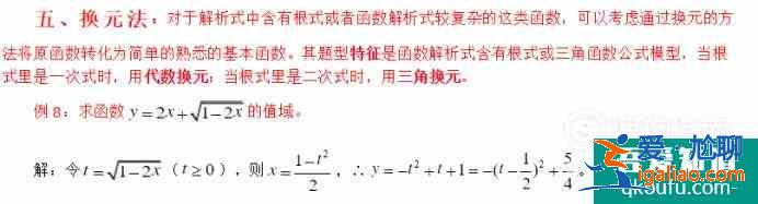 高中數學函數求值域的幾種方法？