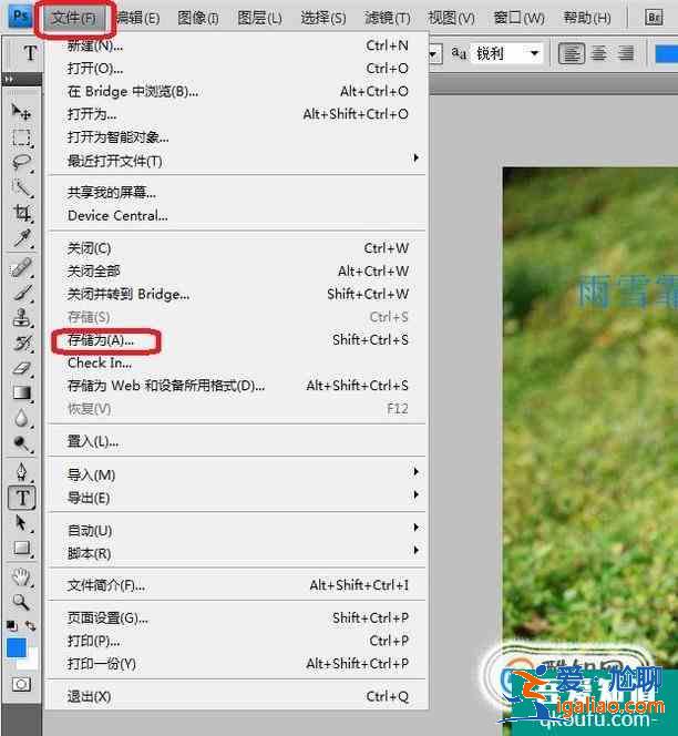 如何將PS修改后的圖片保存為自己想要的格式？