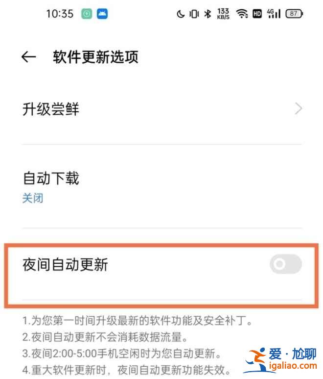 真我V13自動更新在哪關(guān)？
