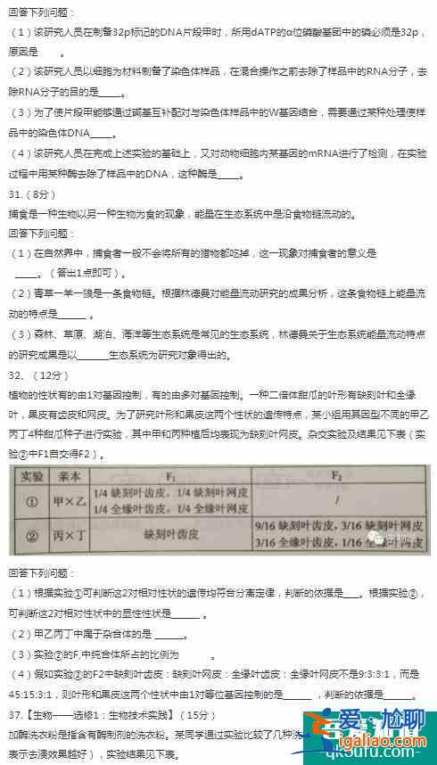 全國高考甲卷是哪些省份？2021年高考甲卷理綜試題公布！？