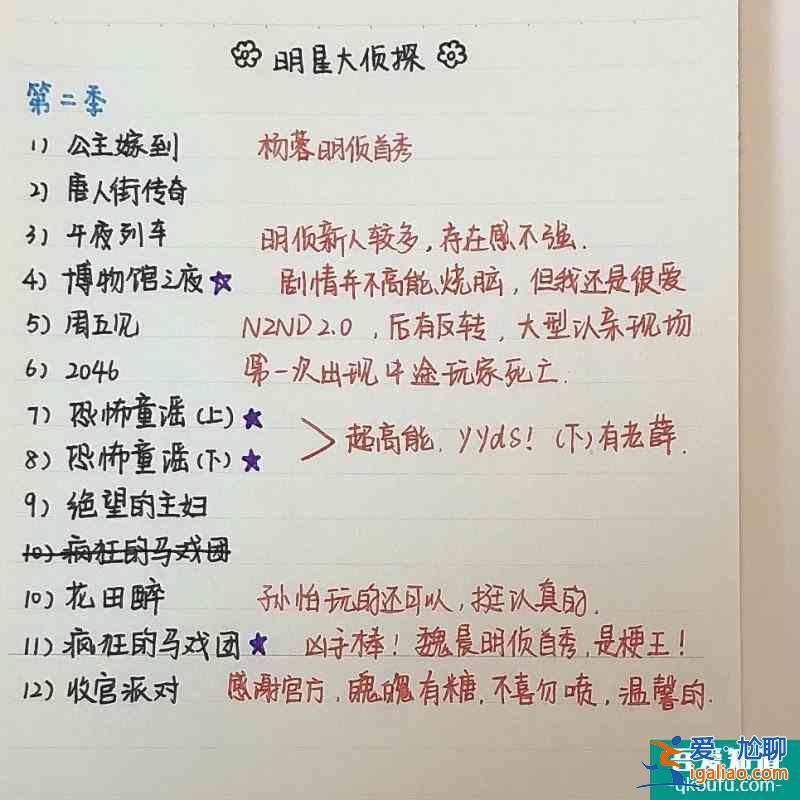 正在看并多刷的綜藝《明星大偵探》？