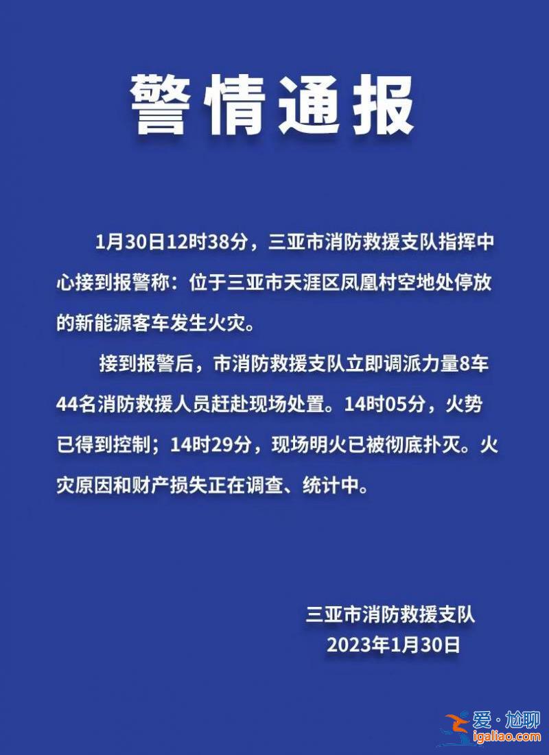 三亞鳳凰機場附近發生火災 67輛新能源客車過火？