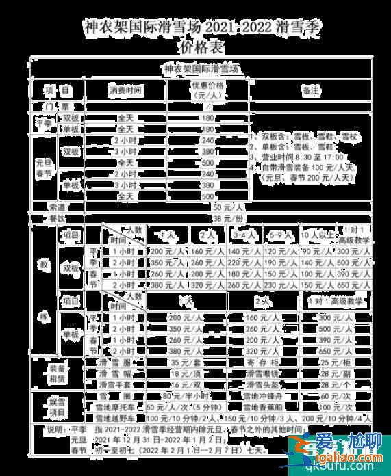 2022湖北神農(nóng)架滑雪價(jià)格及開(kāi)放時(shí)間介紹？
