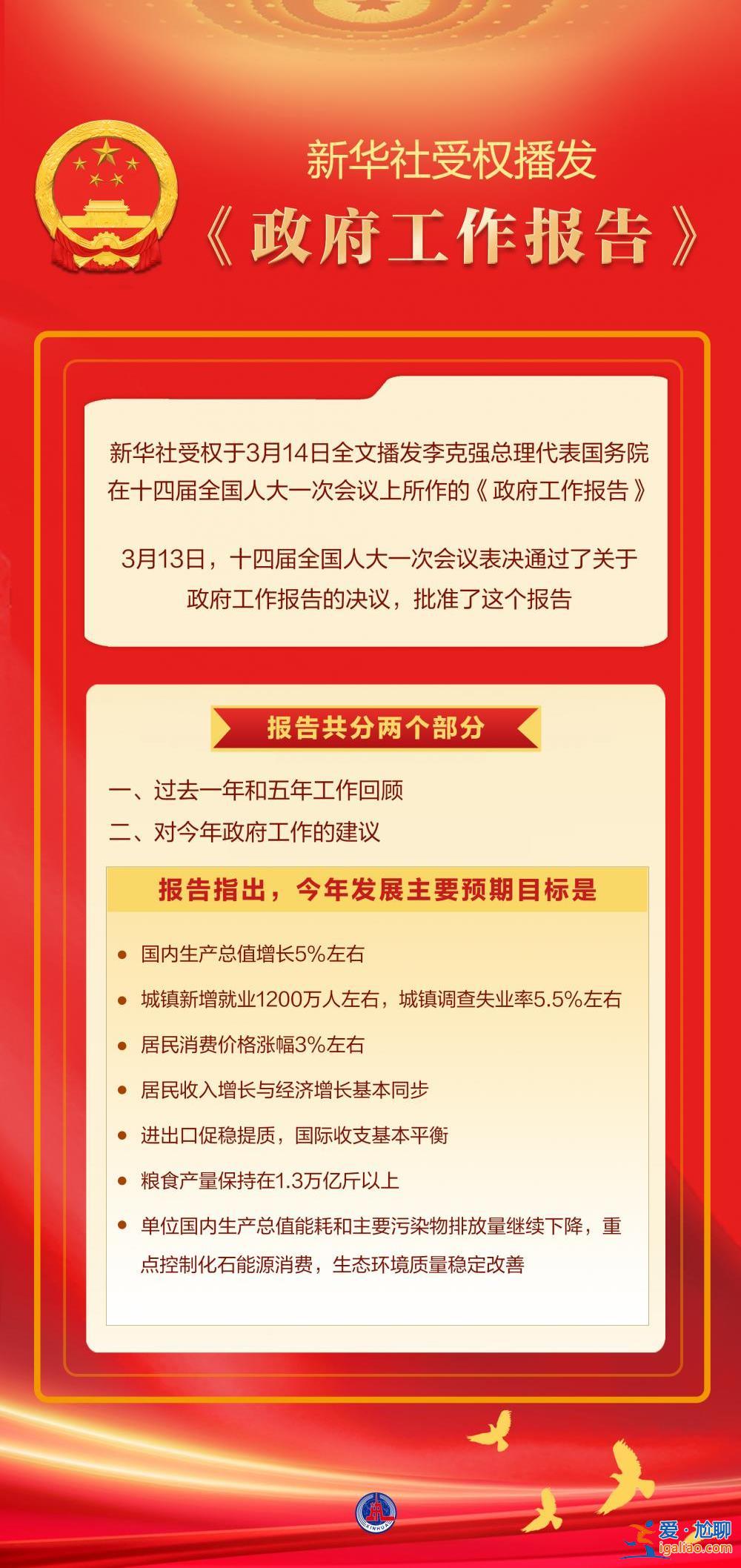 政府工作報告全文發布？