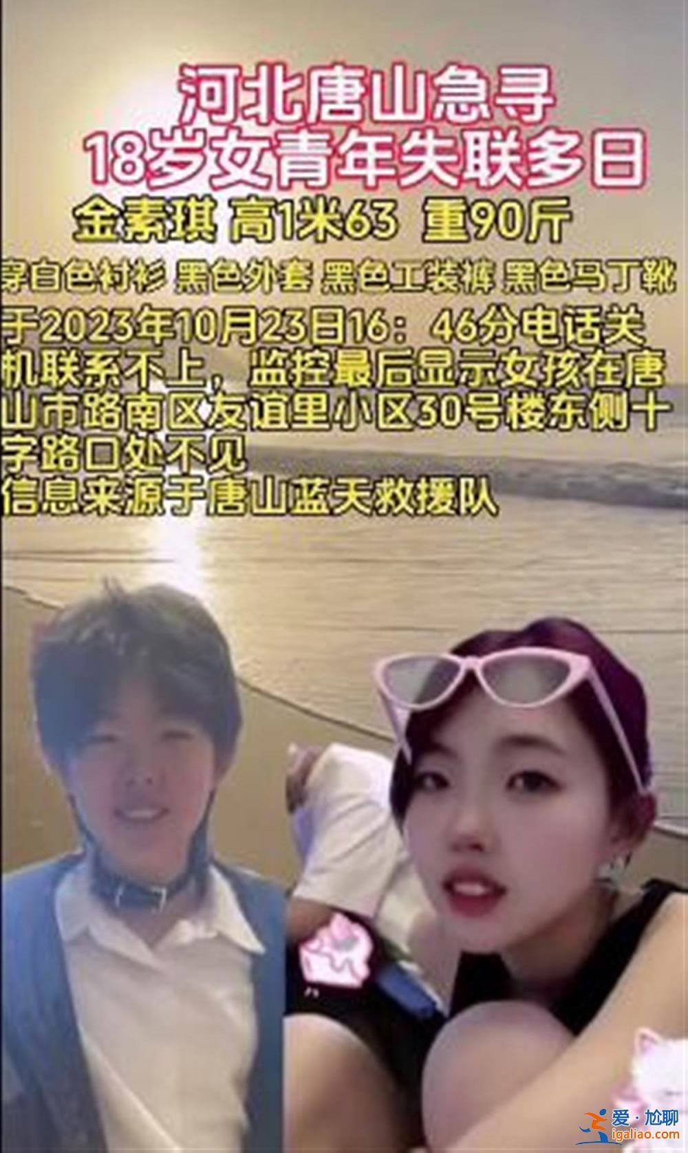 河北唐山18歲女生已失聯一月有余 事發前一小時還曾去超市買拼圖玩具？