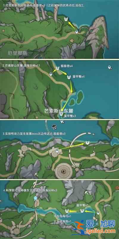 原神4.3中的異海凝珠在哪里？原神影響4.3 不同海凝珠分布地點及路線匯總？