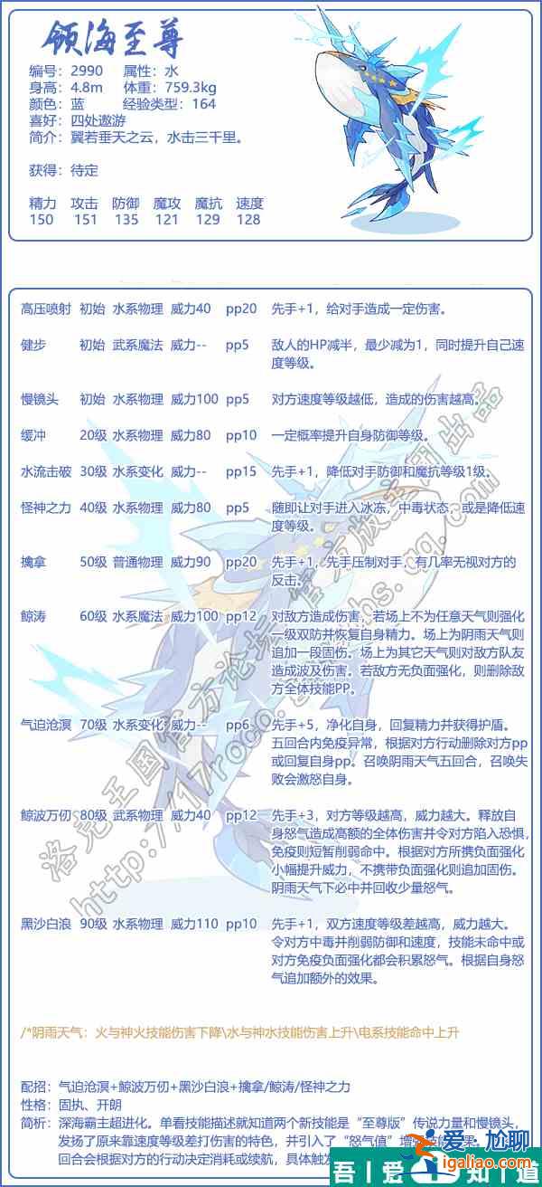 洛克王國領海至尊怎么樣 洛克王國領海至尊技能介紹？
