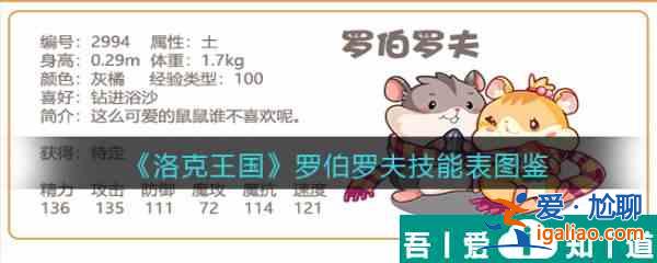 洛克王國羅伯羅夫怎么樣 洛克王國羅伯羅夫技能介紹？