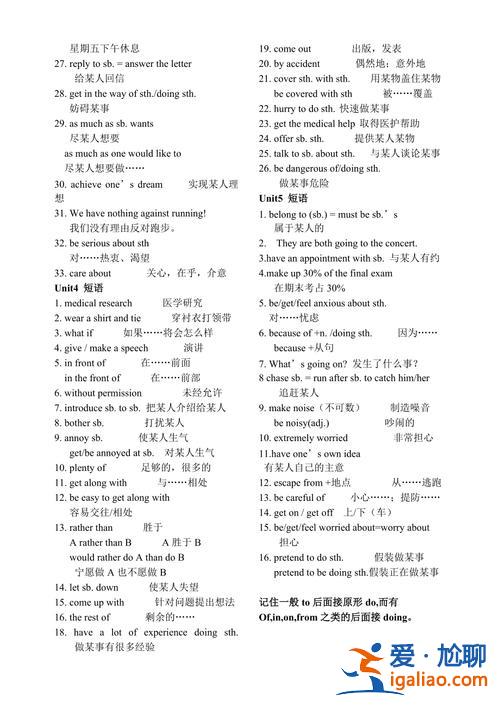 天津中職升學(xué)考試英語短語？9年級上冊英語天津版重點短語？