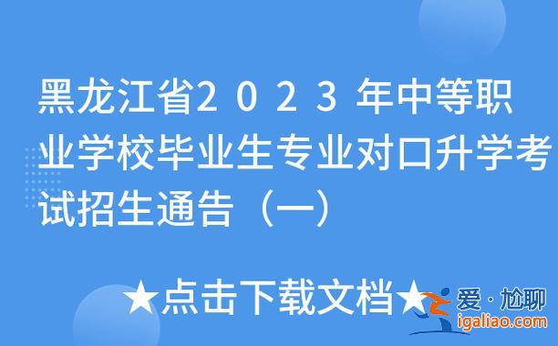 黑龍江省對口升學 黑龍江對口升學2023 招生計劃？