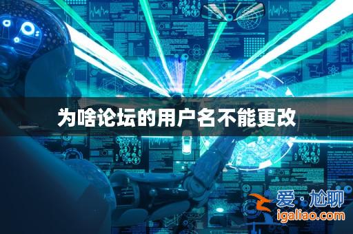 為啥論壇的用戶名不能更改? 為啥論壇的用戶名不能更改?